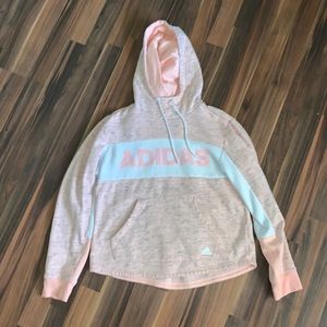 Light pink heathered addidas hoodie
